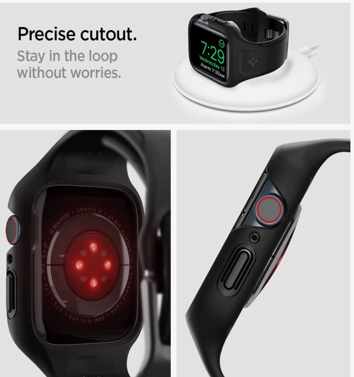 Spigen Liquid Air Funda + Cobertor de Apple Watch Serie 7 (45 mm)