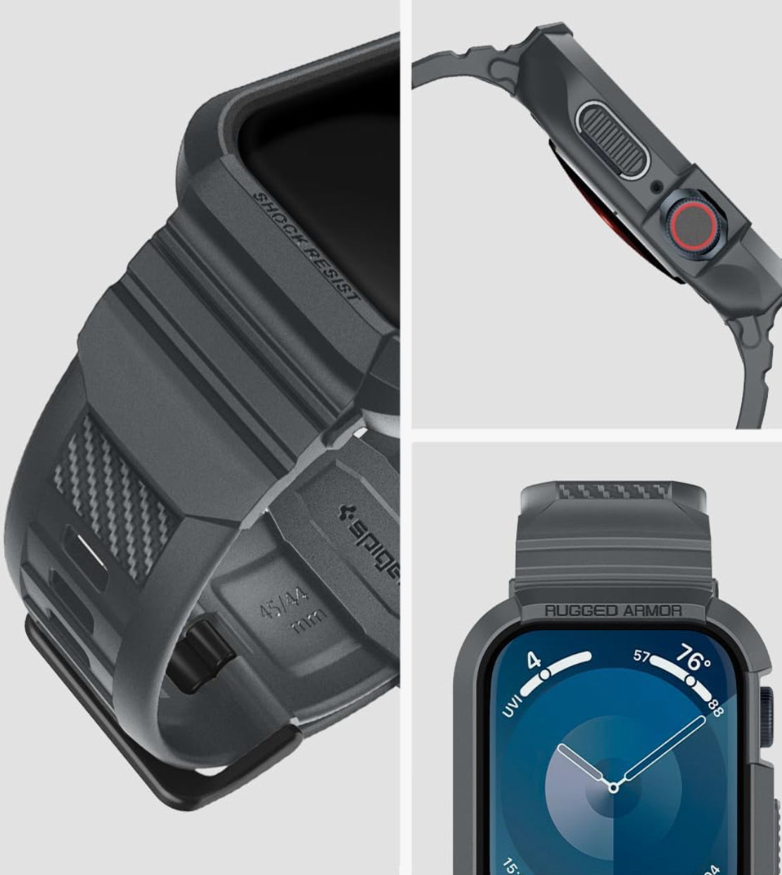 Spigen Rugged Armor Pro Funda + Cobertor de Apple Watch Serie (45/44)