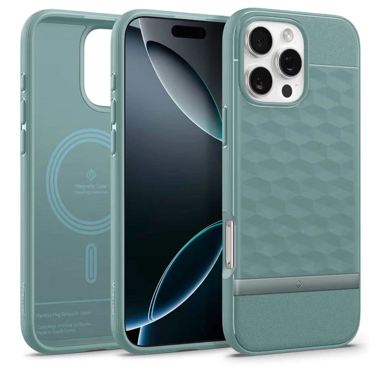 Caseology Parallax MagSafe cobertor de iPhone 16 Pro Max Verde sage