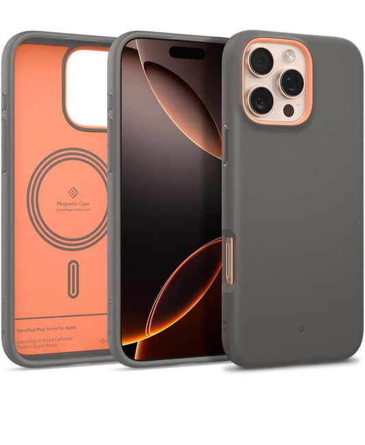 Caseology - Nano Pop Mag Funda para 16 Pro Max, Gris Papaya.