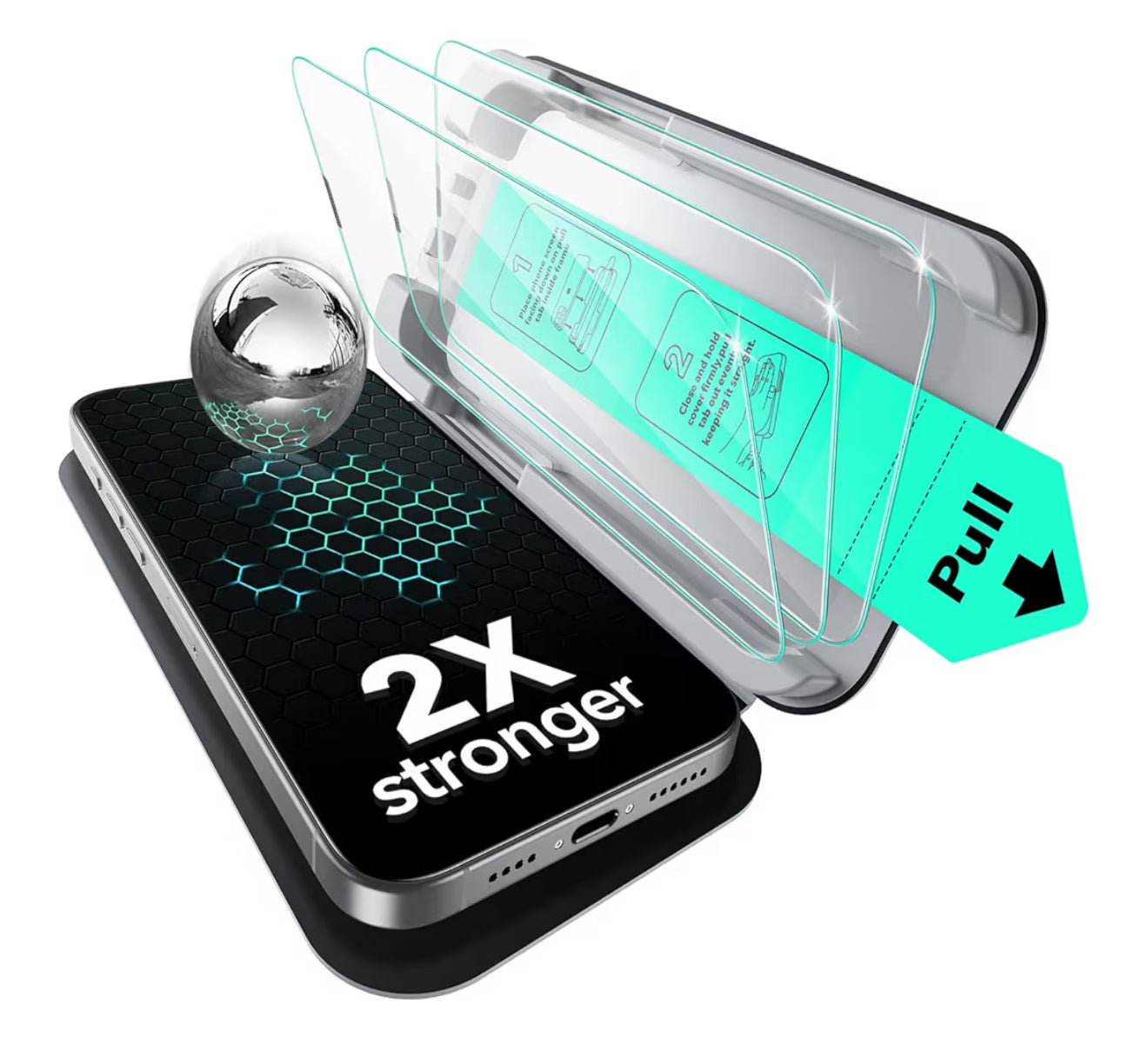 ESR Vidrio templado de iPhone 14 Plus/13 Pro Max - 2X Grado Militar, Caja de 3