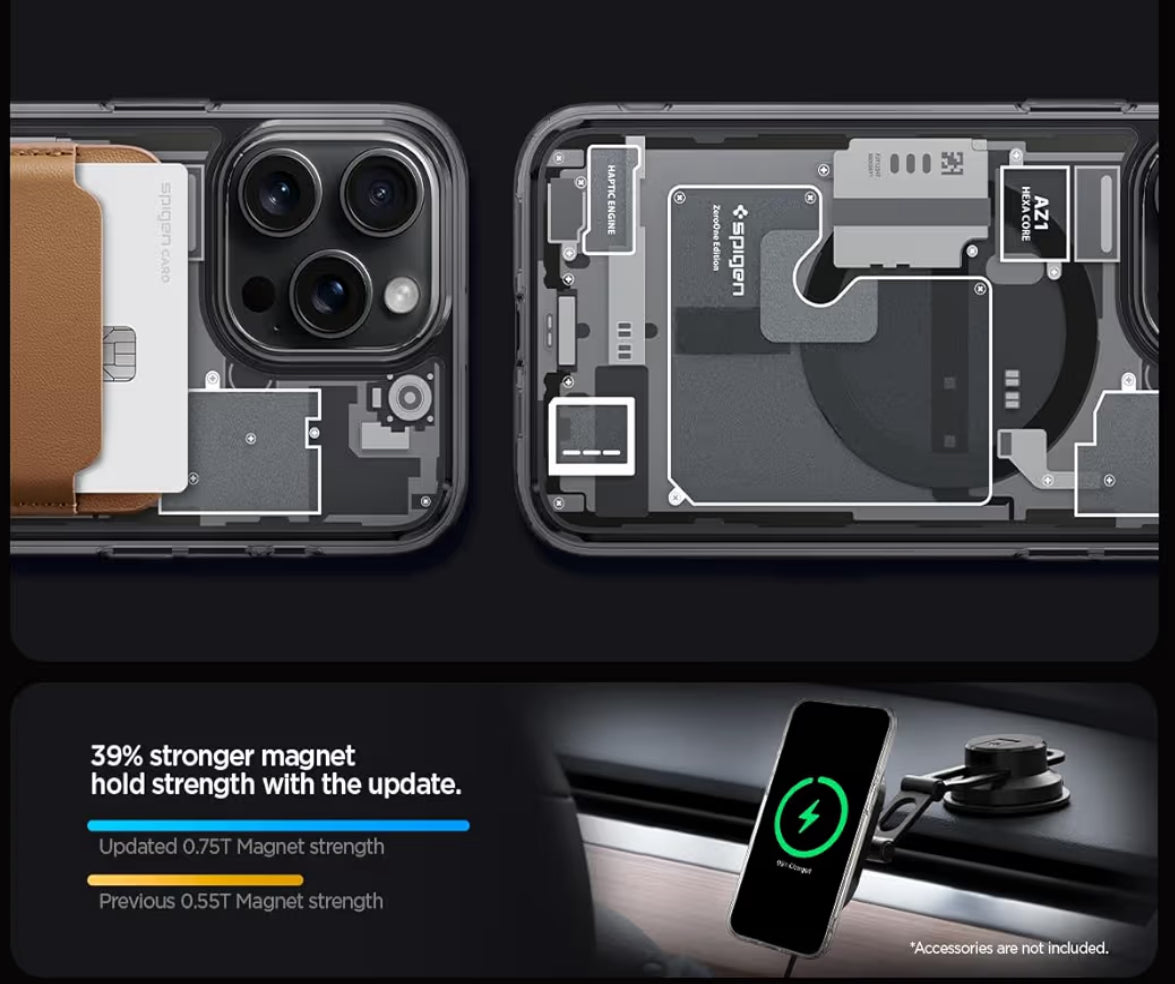 Spigen Ultra Hybrid cobertor de iPhone 15 Pro Max - Zero One Negro