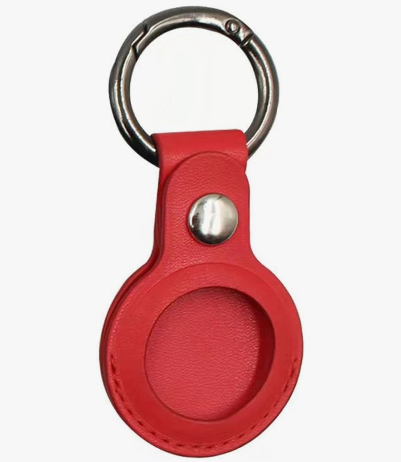 Llavero para AirTag de Cuero Rojo