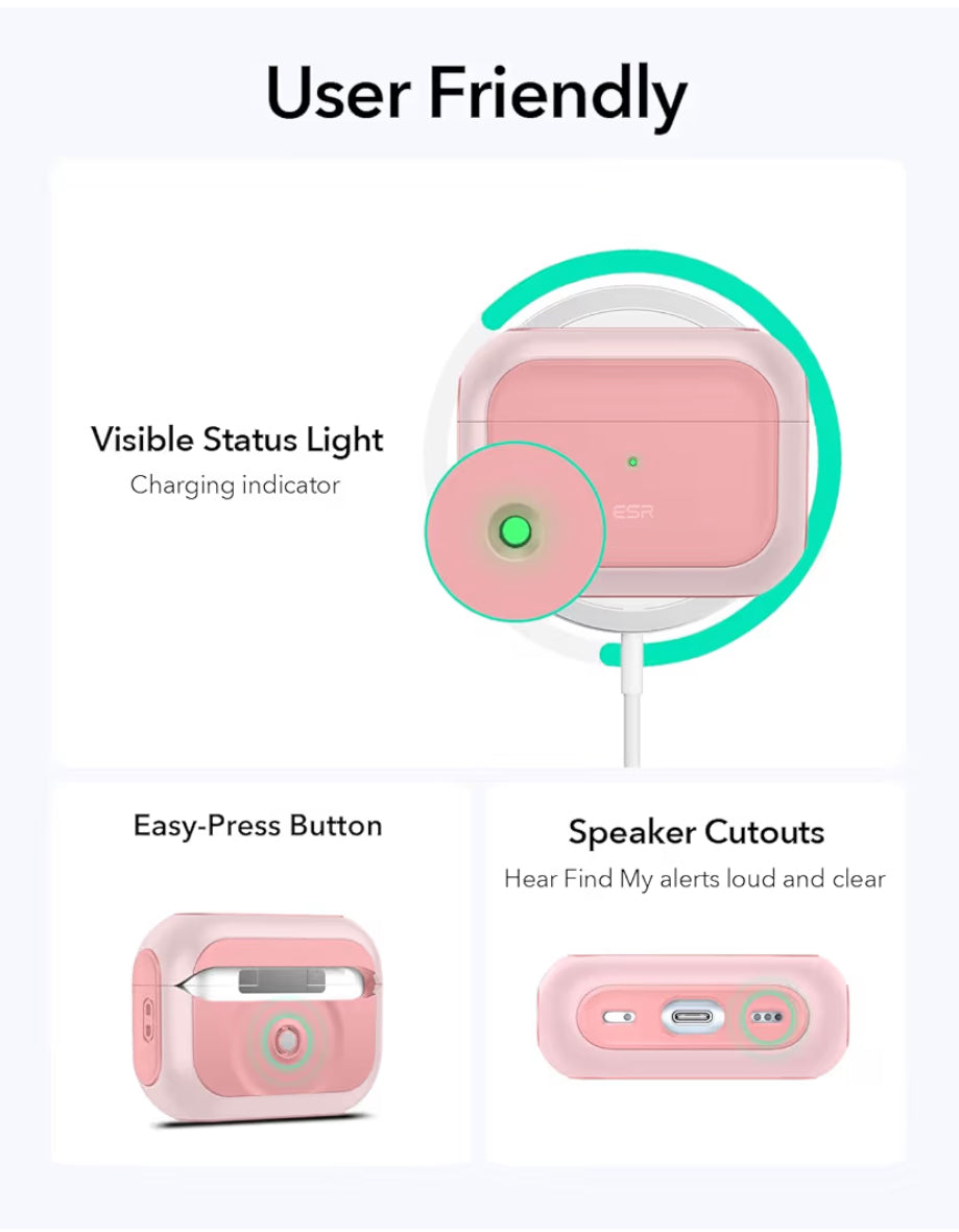 ESR Cobertor ÓRBIT de AirPods Pro 2nd Gen Rosa