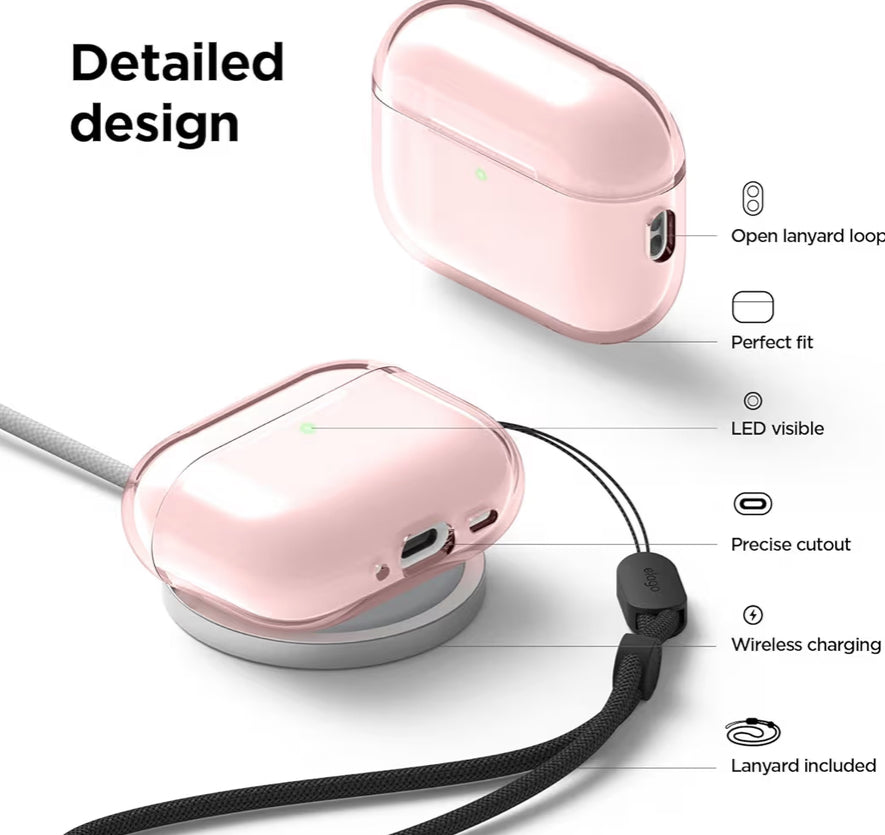 Elago cobertor transparente de AirPods Pro 3 con cordon incluido