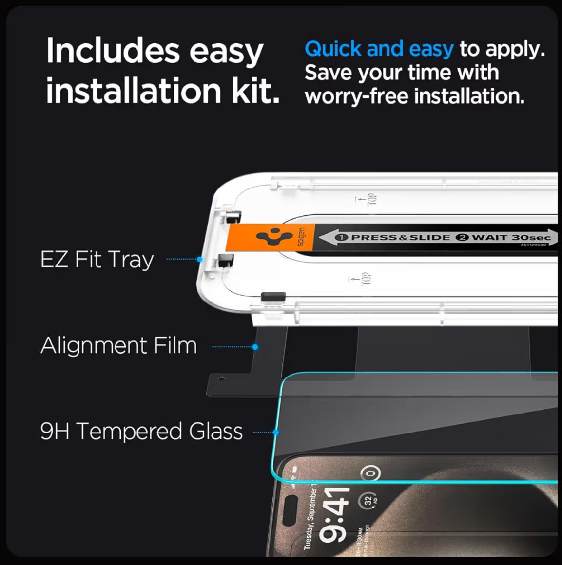 Spigen Vidrio Templado para iPhone 15 Pro Max