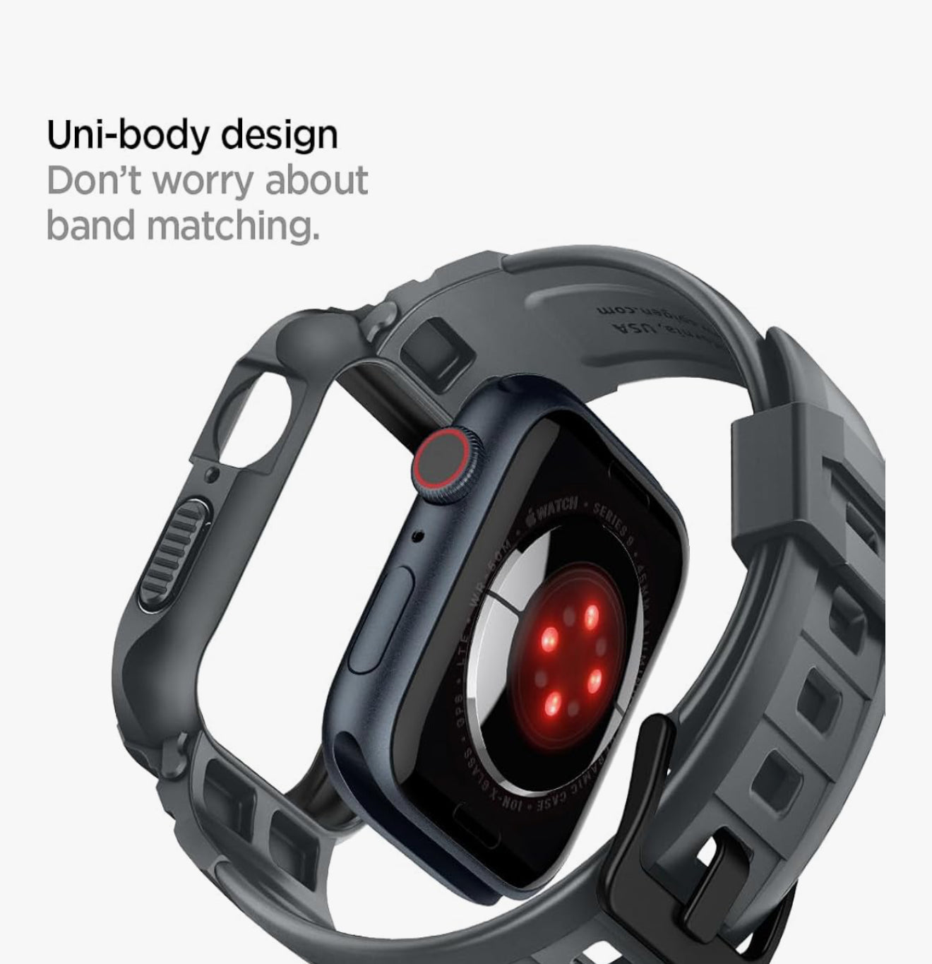 Spigen Rugged Armor Pro Funda + Cobertor de Apple Watch Serie (45/44)