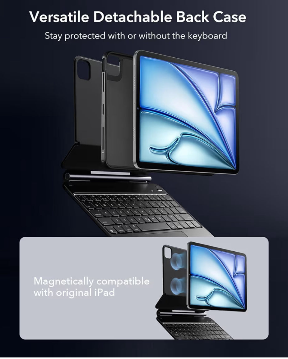 ESR - Cobertor protectora para iPad Air de 11 pulgadas con teclado (M2, 2024) y iPad Pro 11/Air de 5ª/4ª generación