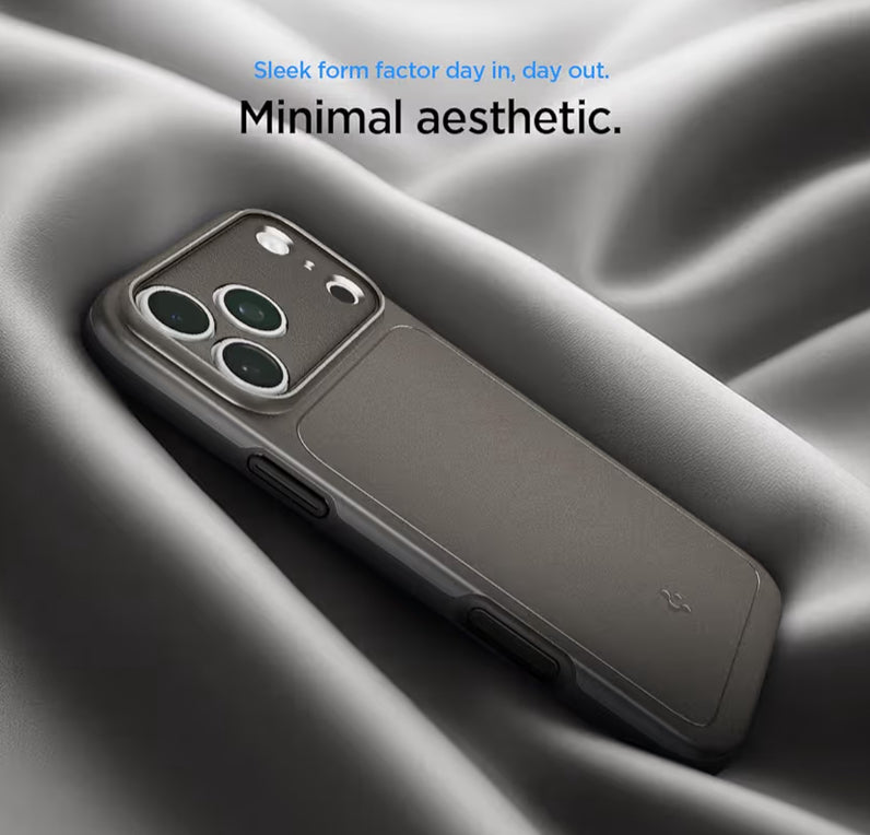 Spigen Funda para iPhone 17 Pro Max, MagFit de ajuste delgado [control de cámara cubierta de TPU] [compatible con MagSafe] - Gunmetal