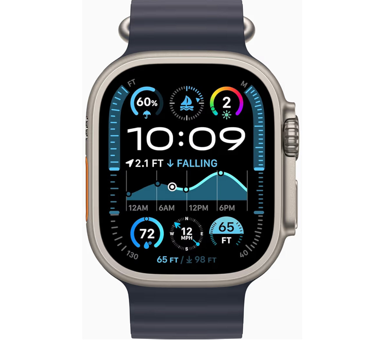 Apple Watch Ultra 2 49 mm - Titanio Natural - Banda Océano Azul