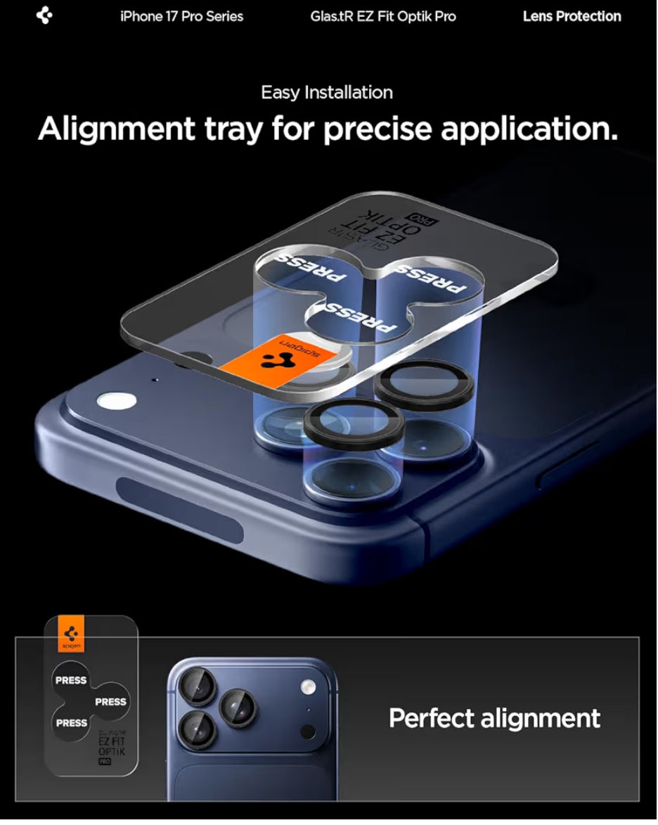 Spigen Lentes para iPhone 17/16/15 Pro Max - 16/15 Pro Negro