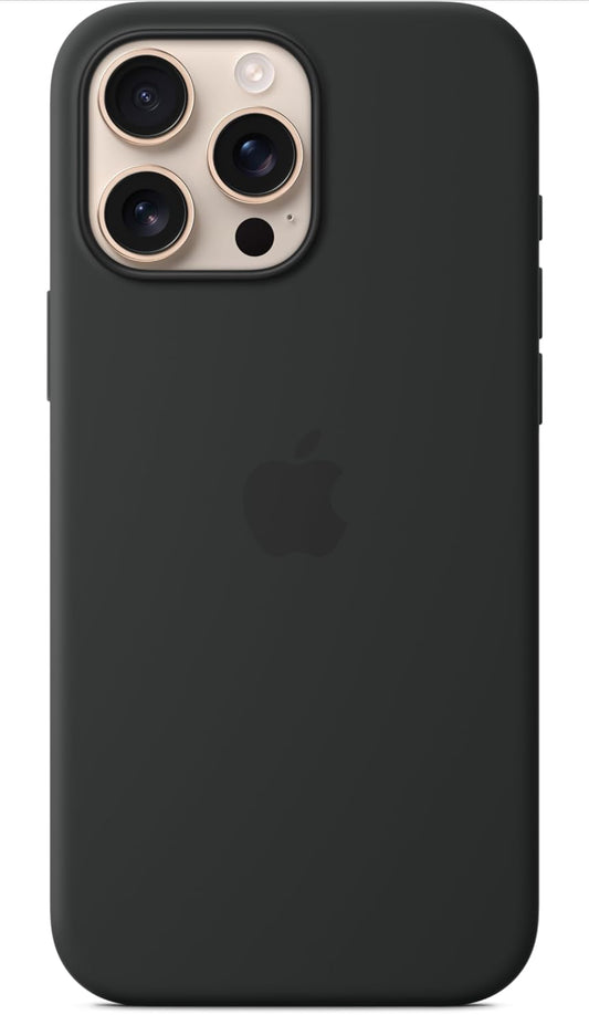Apple Funda de silicona para iPhone 16 Pro Max con MagSafe y control de cámara, color negro