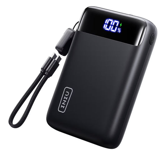 INIU - Cargador portátil de 20,000 mAh con carga rápida 22.5W, puerto USB-C y pantalla LED. Compacto y compatible con iPhone, Samsung, iPad y más. Ideal para cargar tus dispositivos en cualquier momento.