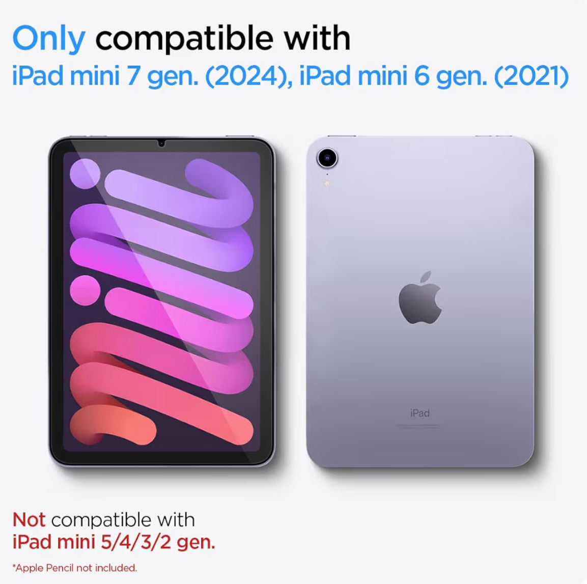 Spigen Vidrio Templado de iPad mini 2024 - 7 Gen/A17 Pro 2021 - 6 Gen