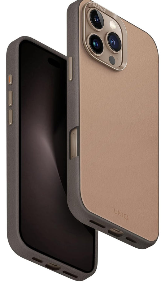 UNIQ - Lyden Funda Para 16 Pro Max Cuero Vegano y Aluminio
