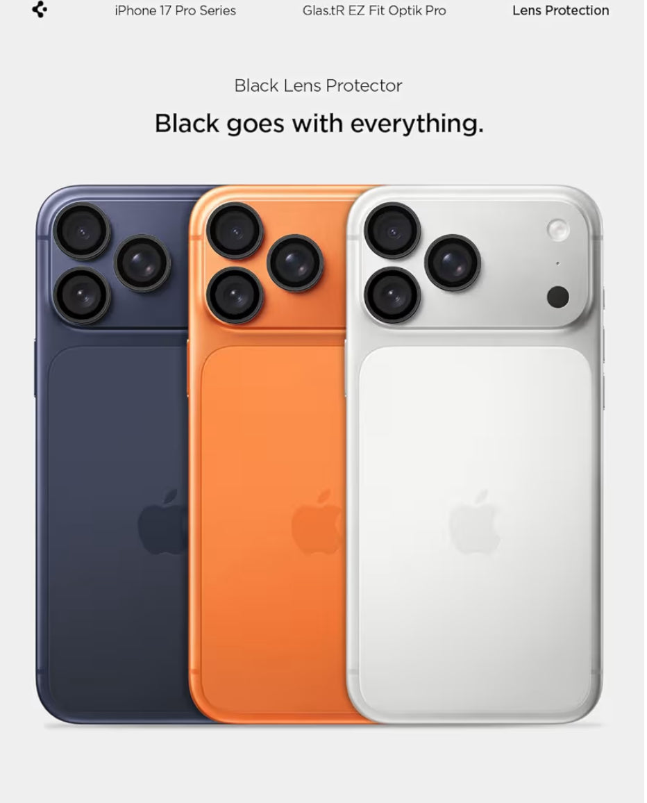 Spigen Lentes para iPhone 17/16/15 Pro Max - 16/15 Pro Negro