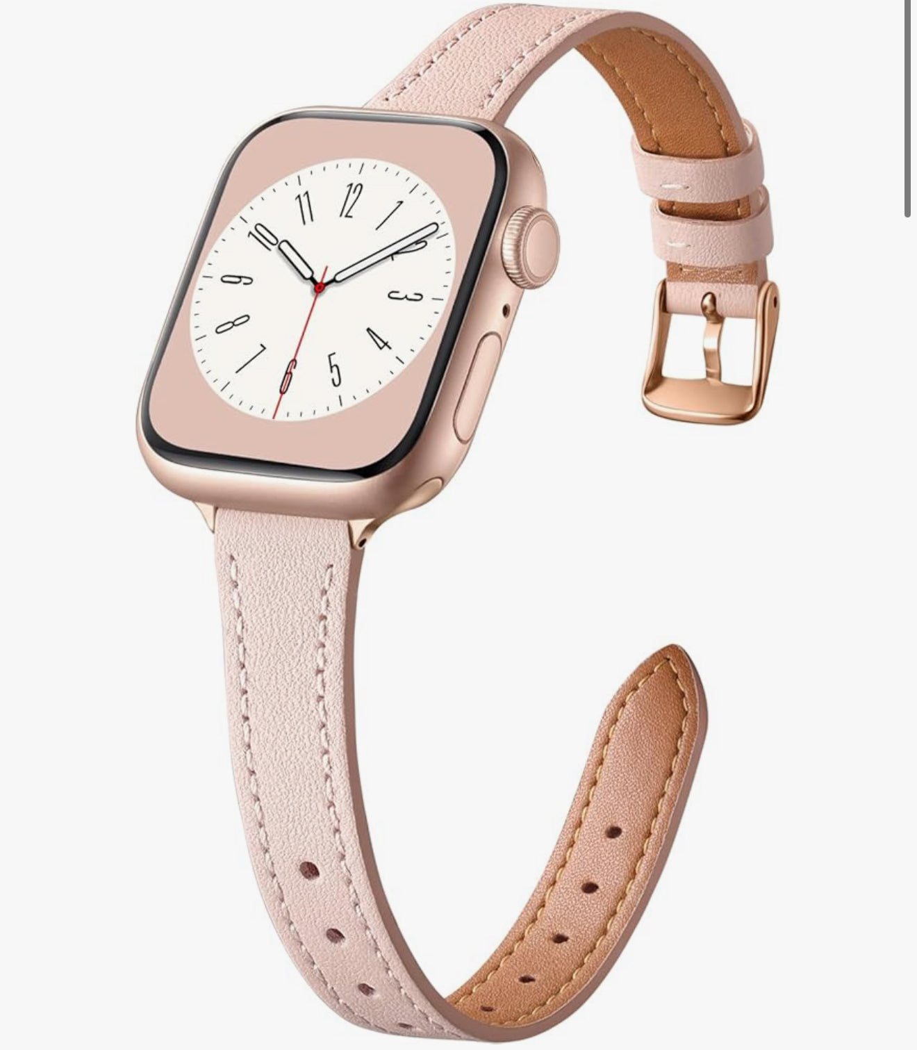 Charlam Banda de cuero delgada de mujer para Apple Watch Serie 38/40/41/42 mm