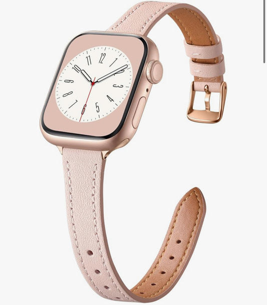 Charlam Banda de cuero delgada de mujer para Apple Watch Serie 38/40/41/42 mm