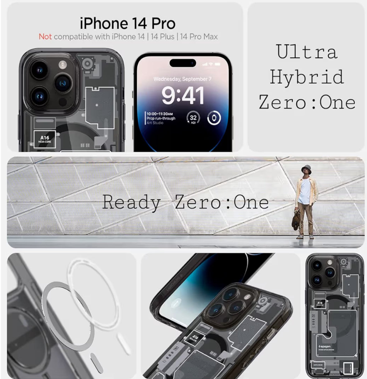 Spigen Ultra Hybrid Cobertor de iPhone 14 Pro - Zero One