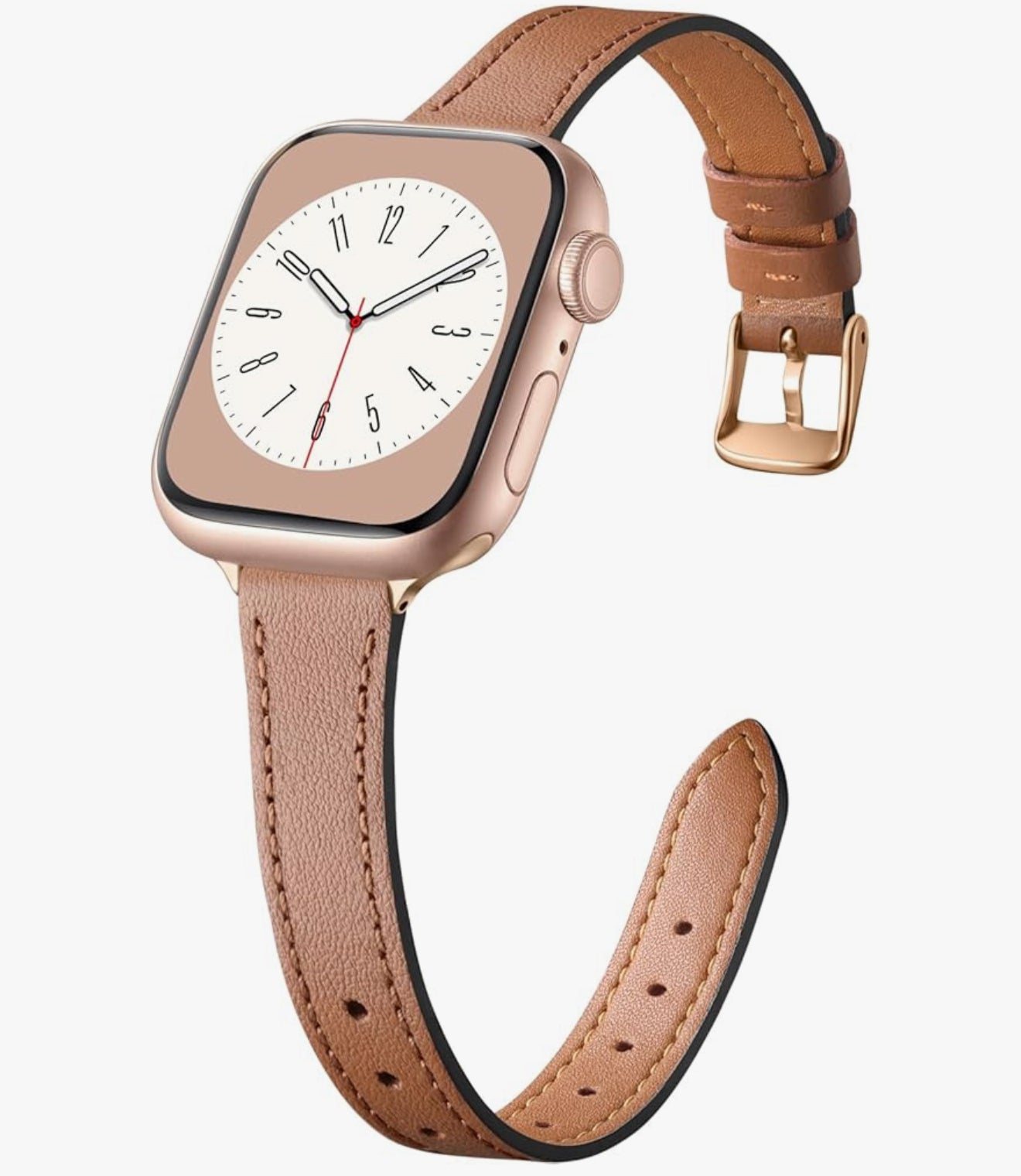 Charlam Banda de cuero delgada de mujer para Apple Watch Serie 38/40/41/42 mm