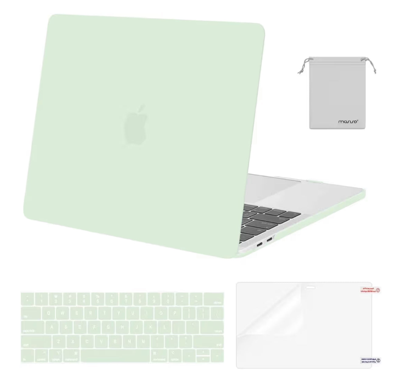 MOSISO - Cobertor rígida de plástico, cubierta de teclado, protector de pantalla y bolsa de almacenamiento para MacBook Pro 13 pulgadas/33 cm