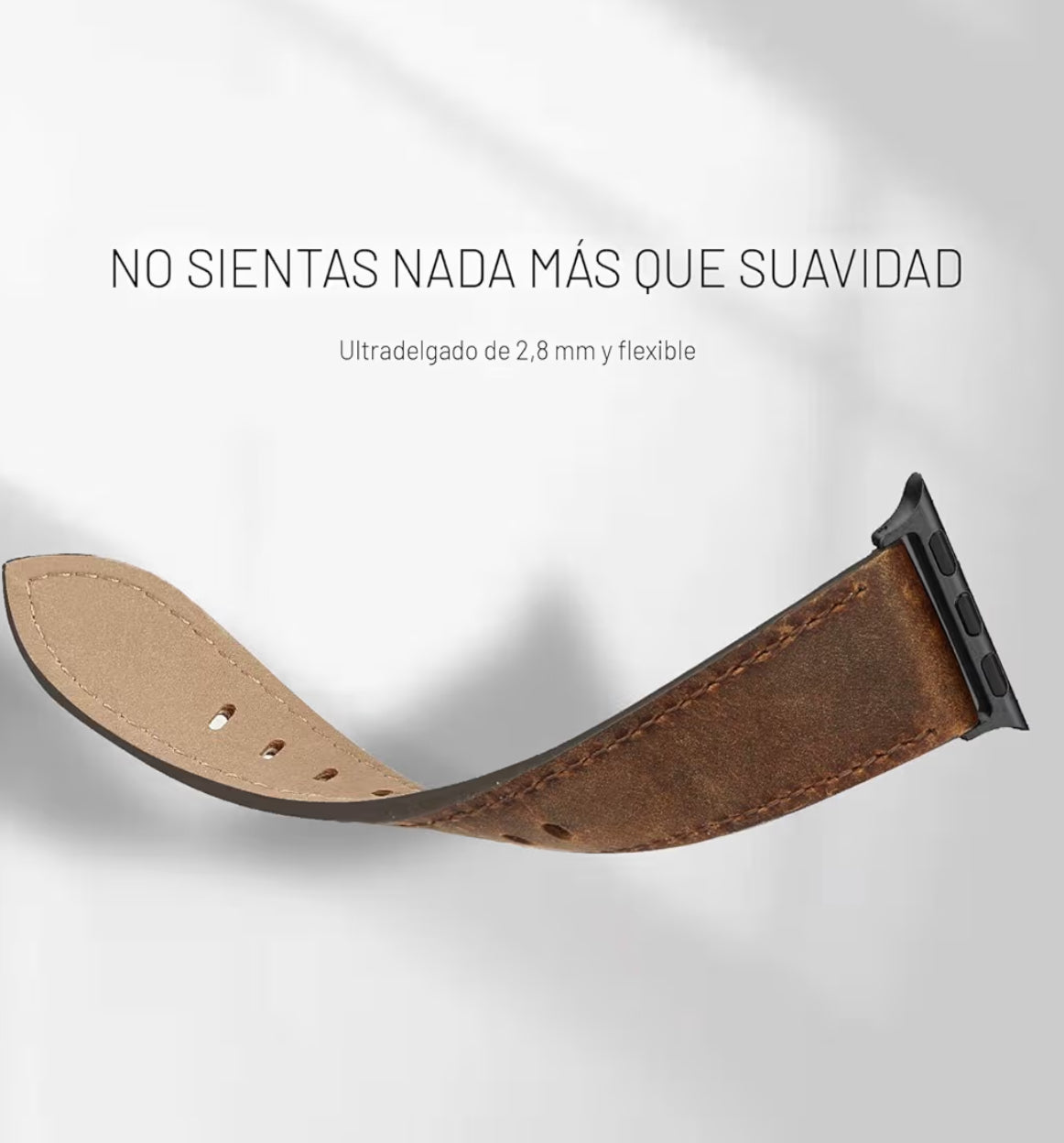 Edimens Banda de Apple Watch de cuero café Serie (49/46/45/44 mm)