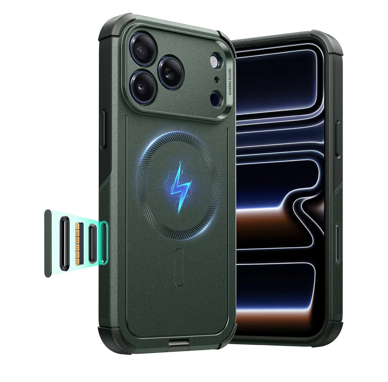 ESR cobertor para iPhone 17 Pro Max con soporte, cubierta de control de cámara compatible con MagSafe, funda magnética de protección contra caídas de grado militar