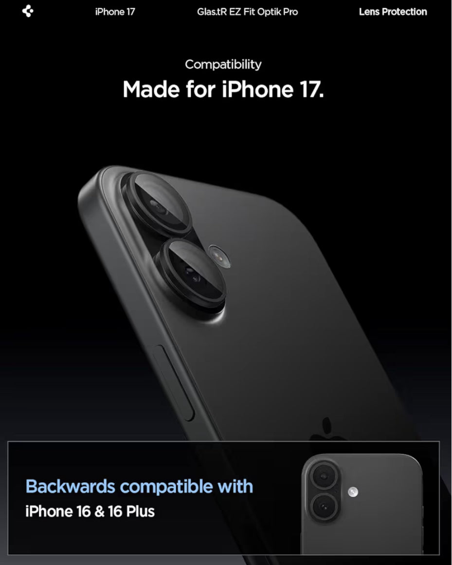 Spigen lentes para iPhone 17/16/16 Plus Color Negro