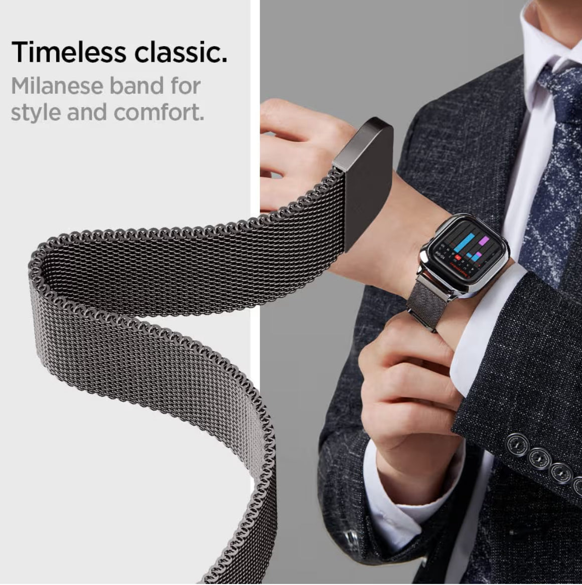 Spigen Metal Fit Pro Funda + Banda de Apple Watch Serie (45/44)