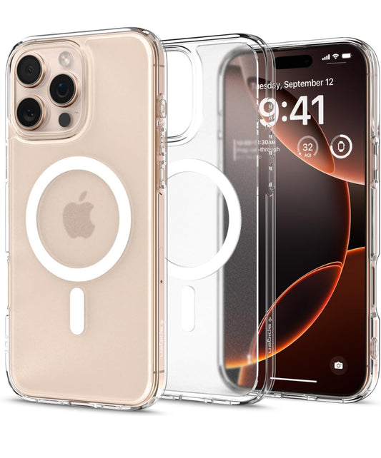 Spigen Funda para iPhone 16 Pro Max, ultra híbrida MagFit Escarcha Transparente