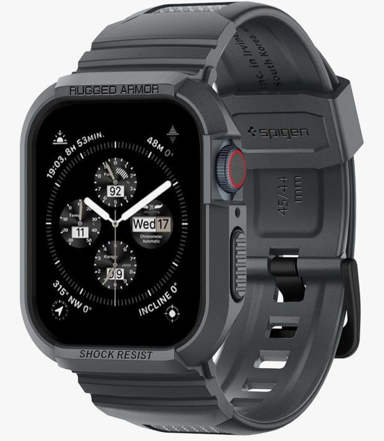 Spigen Rugged Armor Pro Funda + Cobertor de Apple Watch Serie (45/44)
