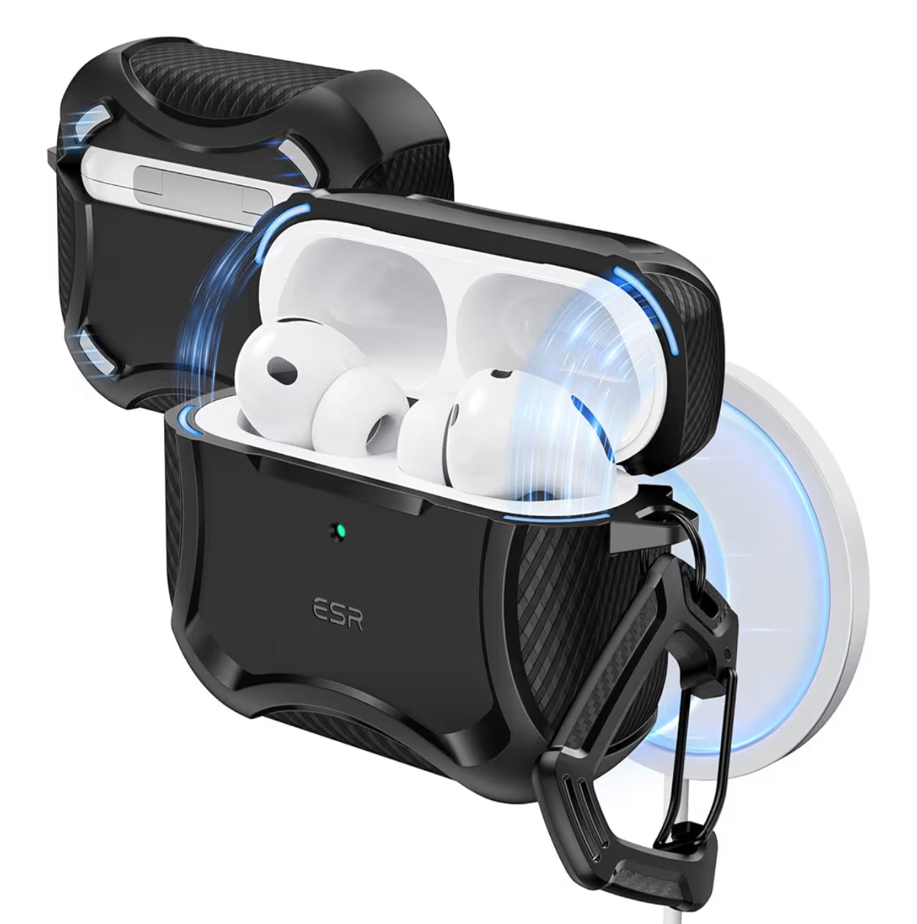 ESR Cobertor magnético de AirPods Pro 3 compatible con AirPods (3ª Gen) 2025 - Negro